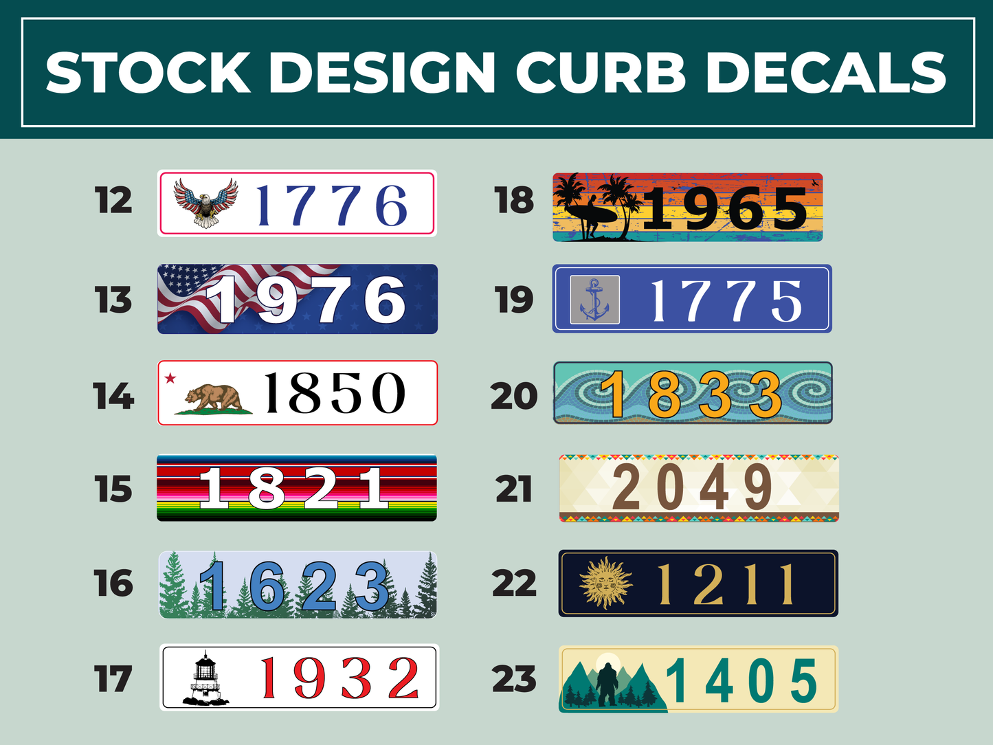 NORCAL Stock Curb Decals