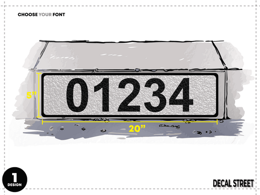 1 Classic Curb Address Decal - Black on White